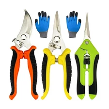 Pruning Shears 4 Pack, Garden Shears with Gardening Gloves, Clippers Handheld, S