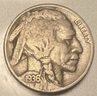 1936 Buffalo Indian Head 5C Five Nickel