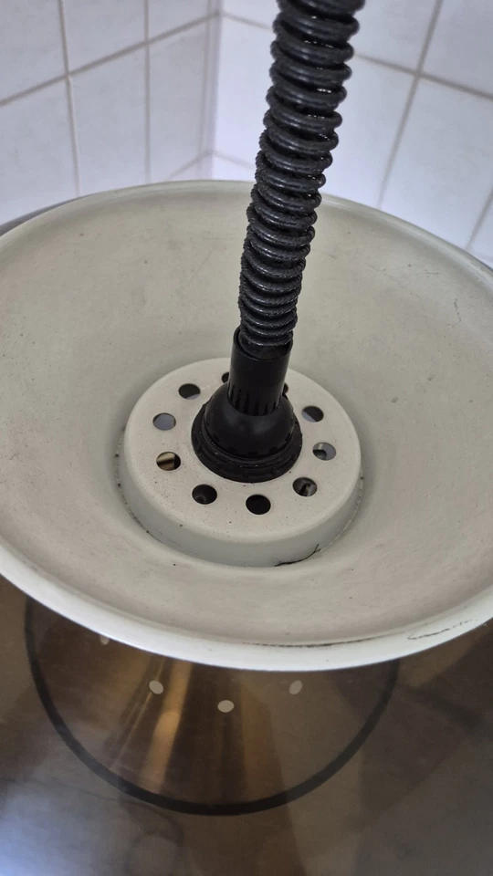 Space Age Mid Century Pendelleuchte Lampe Decke 70er Acryl Braun Getönt Ufo - Bild 4 von 4