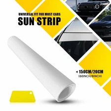 60*8inch Sun Visor Vinyl Decal Strip Banner Blank Windshield Sticker Matte white