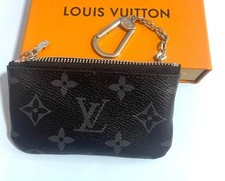 Louis Vuitton Monogram Key Pouch / Pochette Cl s Coin Purse Black W/Box