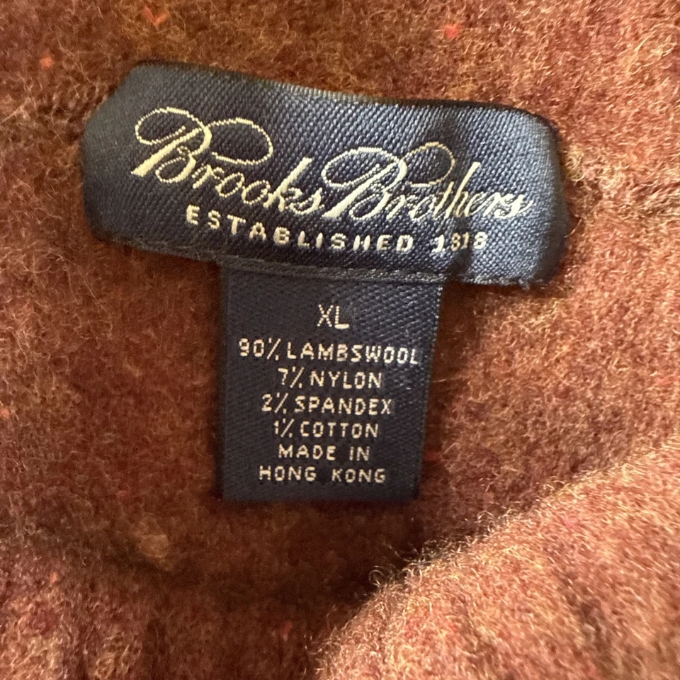 Brooks Brothers Sweater Womens XL Brown Lambswool Blend Turtleneck Pullover READ - Image 4 of 4