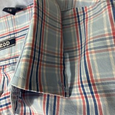IZOD Men's Large Plaid Blue Cotton Button-Up Long Sleeve Shirt