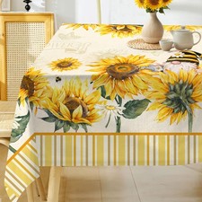 Hexagram Spring Tablecloth 60x84 Inch 60" x 84" Rectangular , Sunflower