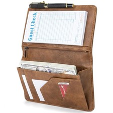 Server Book with Zipper Pocket and Magnetic Closure, Server Books for Waitress,