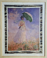 Vintage Framed Reprint of Woman with a Parasol by Claude Monet Impressionism Art
