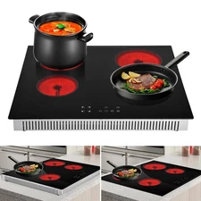 24in Built-in Electric Cooktop Radiant Ceramic Cooktop 4 Burners 220V 6800W