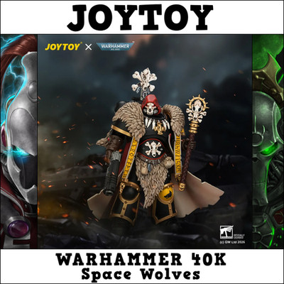 JOYTOY Warhammer 40k Space Wolves Series Wolf Priest with Absolvor  PRESELL 