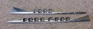 1958 VINTAGE FORD TRUCK HOOD SIDE EMBLEMS BADGES ORIGINAL PATINA