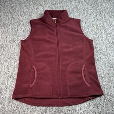 Woolrich Vest Womens Medium Red Full Zip Fleece Outdoors