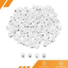 200 x Clothes Hanger Marker S/M/L/XL Size Tag Fit 3mm Rod White Color Coding