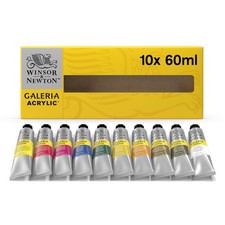 Winsor Newton Galeria Acrylic Paint, 10 x 60ml 2--oz Tube Paint Set