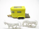 MATCHBOX LESNEY #43 PONY TRAILER TAN BASE MINT WITH HORSES