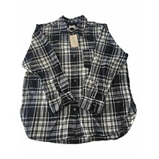 Universal Thread Mens Flannel Shirt L Black W...