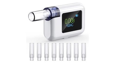 Electronic Breathalyzer Digital Display USB Rechargeable Replaceable Mouthpieces