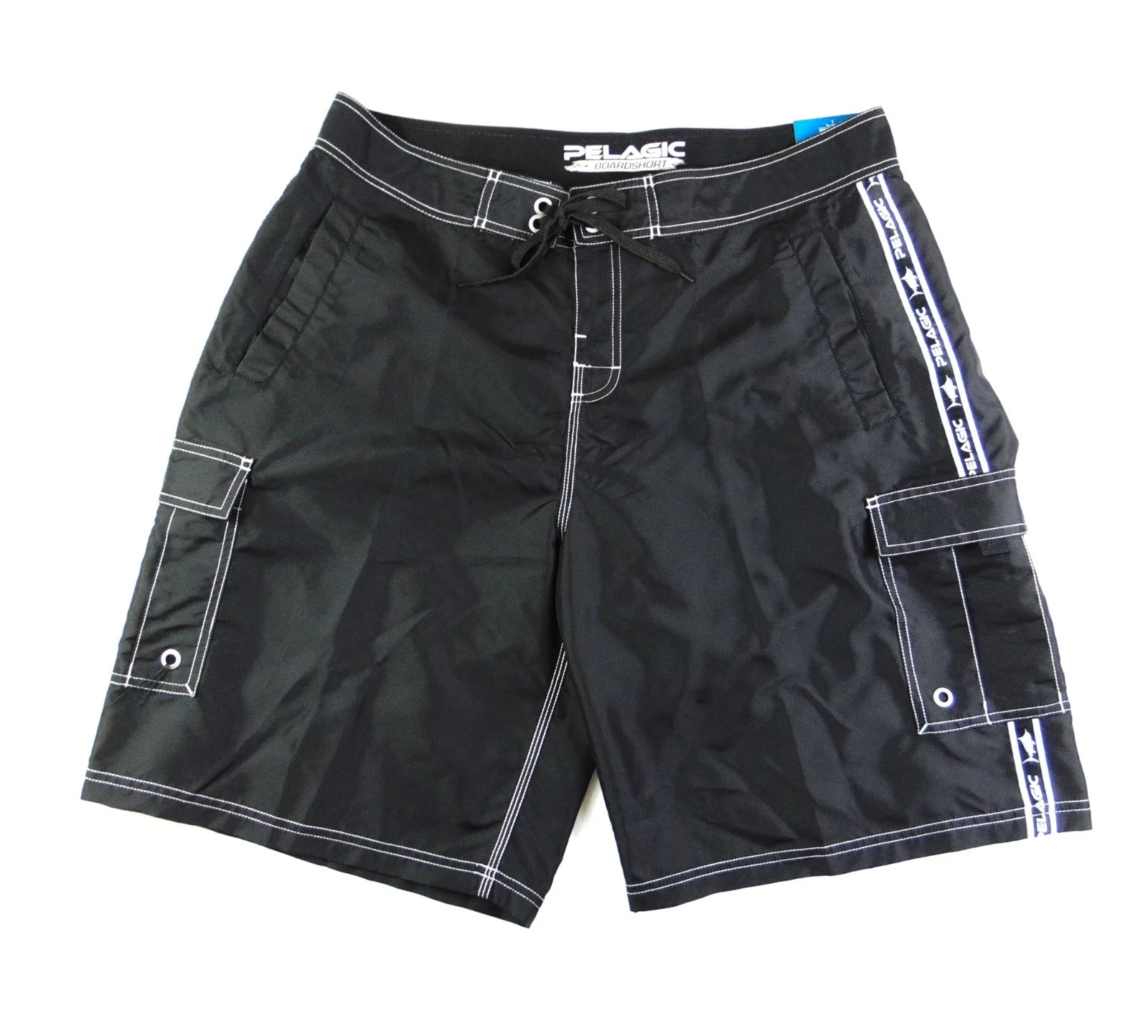 Pelagic Blackfin Classic Performance Fishing Black Boatshort Shorts Sz 36 NEW