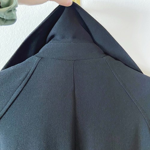 ZARA WOMEN NEW BELTED Draped TRENCH COAT BLACK XS - Picture 8 of 9