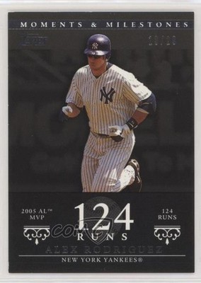 2007 Moments & Milestones Black /29 Alex Rodriguez (2005 AL MVP 124 Runs) 1c1