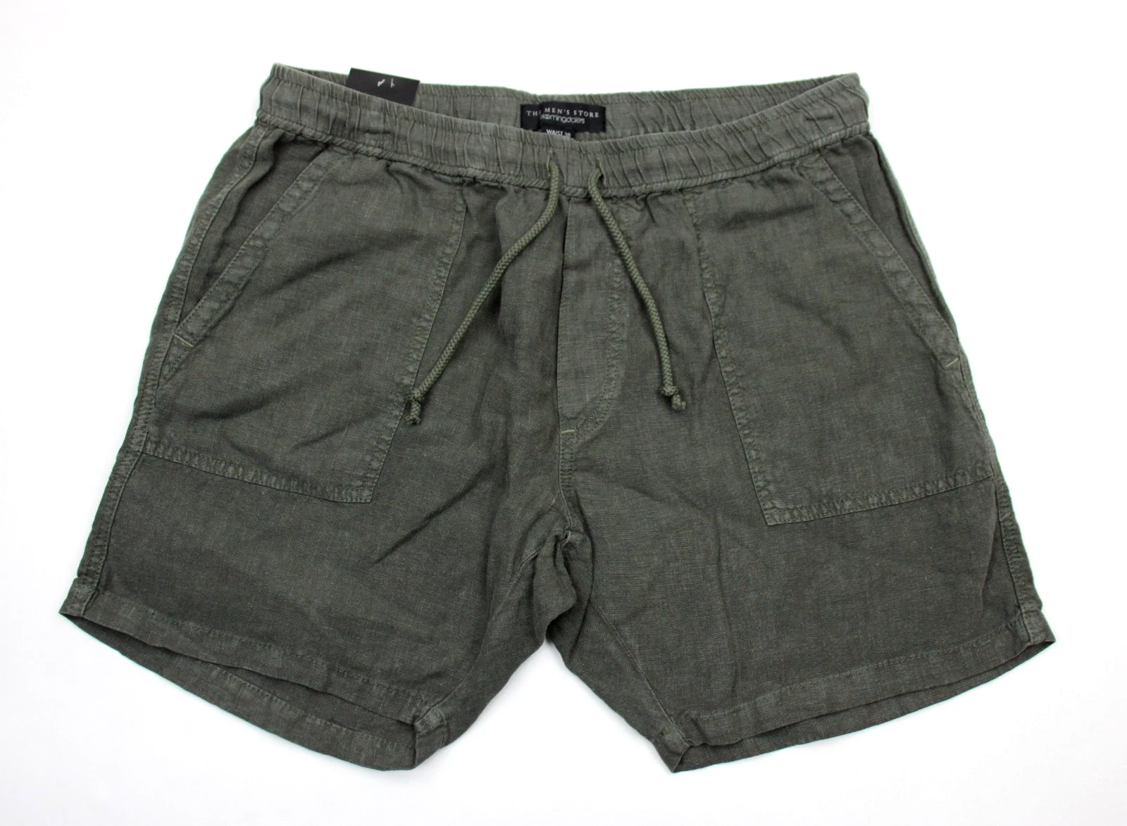 The Men's Store at Bloomingdale's Solid Linen 6" Shorts Men's 38 Olive Pull On