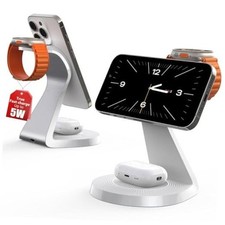 3 in 1 Charging Station for Apple Devices,Mag-Safe Charger Stand Fast White
