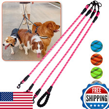3 Dog Leash, 3 Way No Tangle Triple 360 Swivel Walking Leash for Small-Large Dog