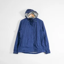 L.L. Bean Tek Waterproof Jacket Womens Medium - Dark Blue Outdoors Shell Hooded