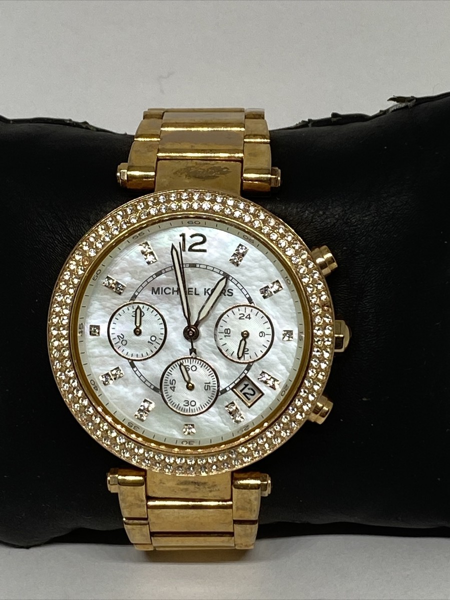 Michael Kors Gold band, pearl face watch Michael Kors Sage Pavé Mother of Pearl Dial Ladies Watch  main image 2