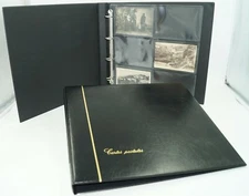 CLASSEUR ALBUM SAFE NOIR + 25 FEUILLES TRANSPARENTES POUR 300 CARTES POSTALES