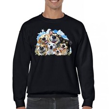 Smiling Dogs' Selfie Sweatshirt Funny Animal Dog Lover Cute Puppies Crewneck