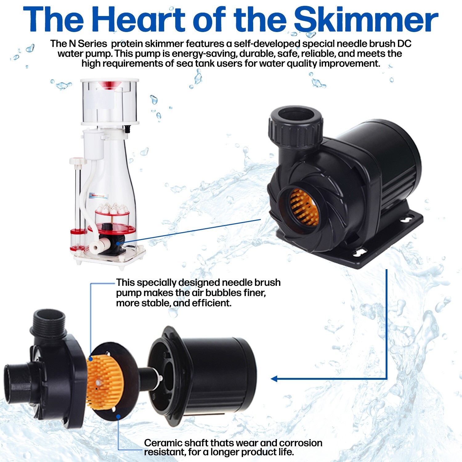 Protein Skimmer Reef Corals Aquarium inSump DC Pump 150Gal Saltwater