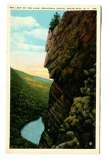 Antique 1910s The LADY of the LAKE Franconia Notch WHITE Mountains NH Postcard!