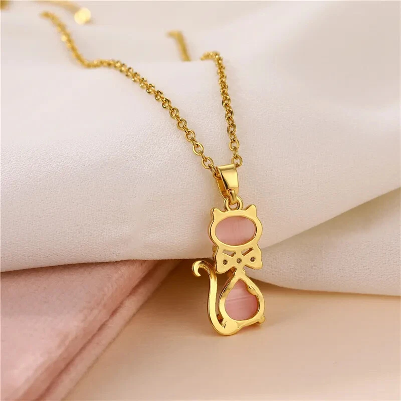 Halskette Damen 18 Karat vergoldet Titanstahl Für Allergiker Geeignet Gold HK - Bild 4 von 4