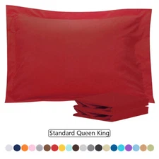 Pillow Shams Standard Queen King Size - Double Brushed Microfiber - Set of 2