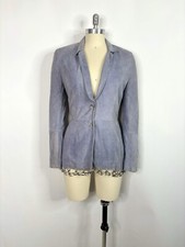 Vtg Mugler Light Lavender Suede Chain Trim Jacket L