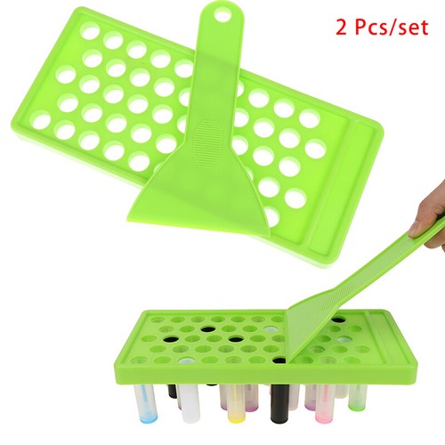 2Pc/Set Diy Lip Balm Lip Gloss Crafting Kit Wax Pouring Tray Spatula ...