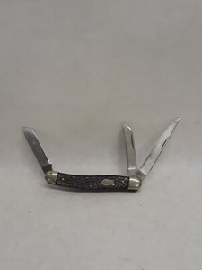 Clean Vintage Schrade Walden NY USA Stockman Knife #825 Razor Blade Stainless 
