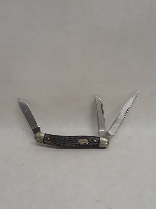 Clean Vintage Schrade Walden NY USA Stockman Knife #825 Razor Blade Stainless 