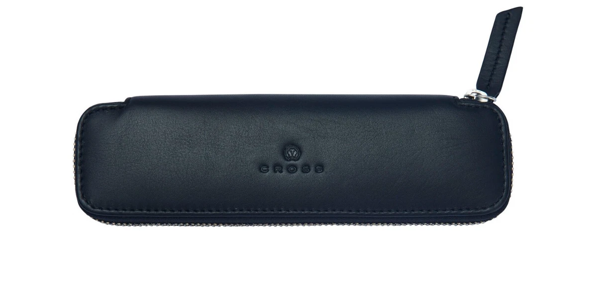 Leather double best sale pen case