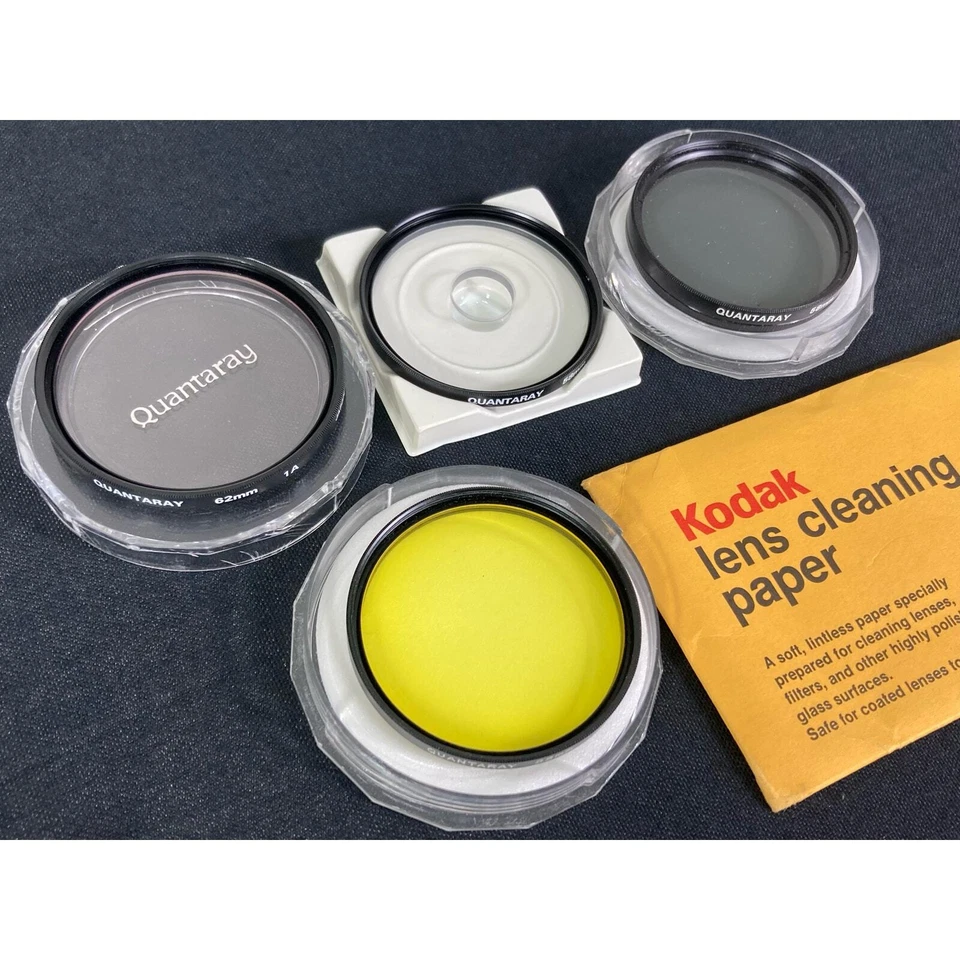 Vintage Quantaray Camera Filters 58mm 62mm Bundle with Cleaning Paper Kit 90s - Image 2 of 4