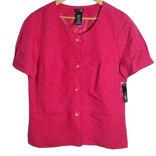 VETEMENTS Blazer giacca leggero con bottoni rosa misto lino Y2K East 5th taglia large nuovo con etichette