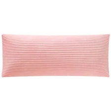 48" x 20" Ribbed Body Pillow with Removable Cover, Pink