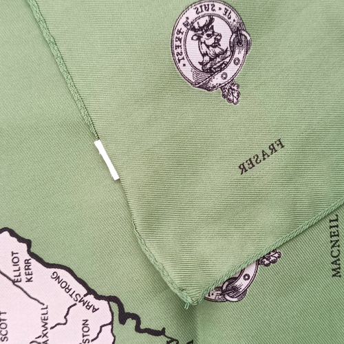 Glen Appin Clans of Scotland Scottish Map Green Square Neck Head Scarf 26"X 25" - Picture 12 of 14