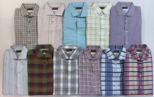 Men's Thomas Dean Performance Tri-Blend Button-Front Long Sleeve Shirt