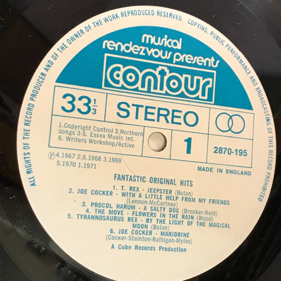 VARIOUS ARTISTS Fantastic Original Hits 1980 UK Vinyl LP T-Rex move Procol Harum - Image 3 of 4