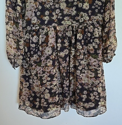 Mini Vestido Madewell con Cordón Envoltura Sintética en Daisy Reverie L NUEVO ND162 - Imagen 16 de 19