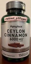 Ceylon Cinnamon 6000mg/2000mg Per Pill 150 Quick Release Capsules EXP 4/26