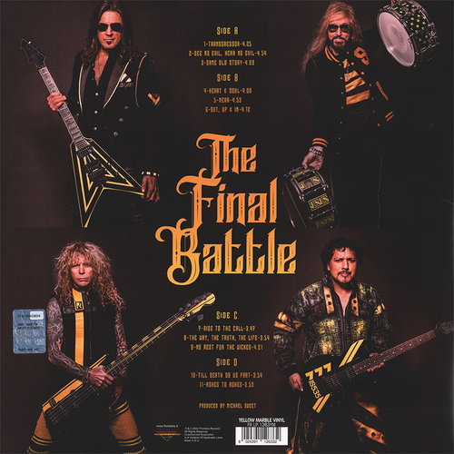 Stryper ~ The Final Battle ~ 12" YELLOW MARBLE VINYL 2x RECORD LP 2022 ••NEW•• - Picture 4 of 4