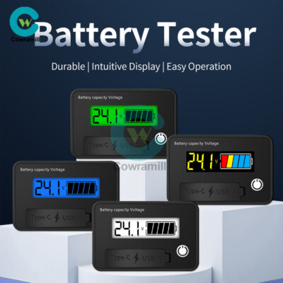 LCD Battery Capacity Indicator DC 8-30V Battery Meter 12V 24V Percentage Voltage