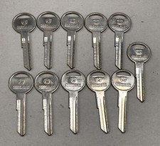 Lot Of 11 Vintage Chrysler 1970s Blank Uncut Keys