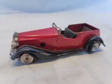 Vintage Tri-Ang Minic Tin Wind Up Green,Black Roadster, No Key, England, Works.